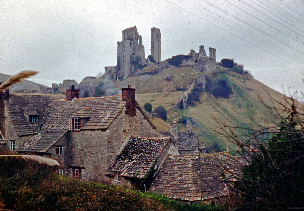 Rooftops and Corfe Castle, 1953