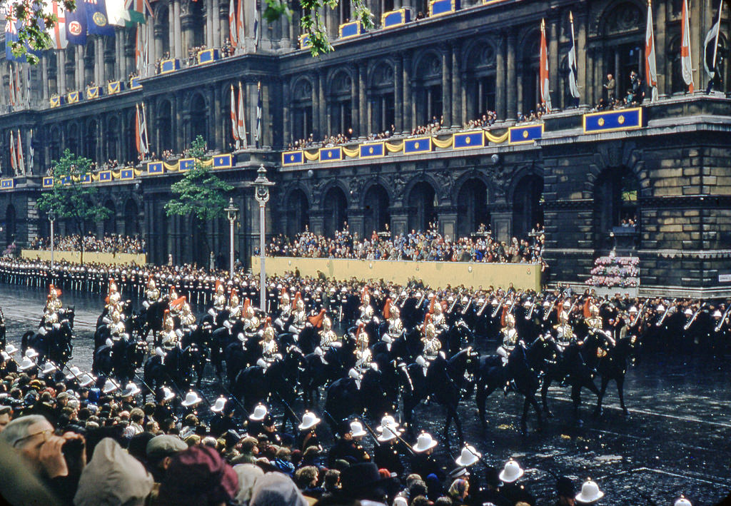 Guards at Coronation, Trafalgar Square, London, 1953