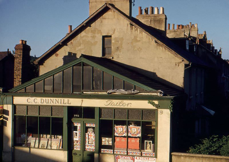 C.C. Dunnill's shop at 145 East Barnet Road, Barnet, London. The shop of a tailor, Claud Cecil Dunnill (1879-1954)