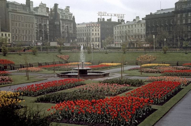 Piccadilly Gardens, Manchester, in the mid 1960s