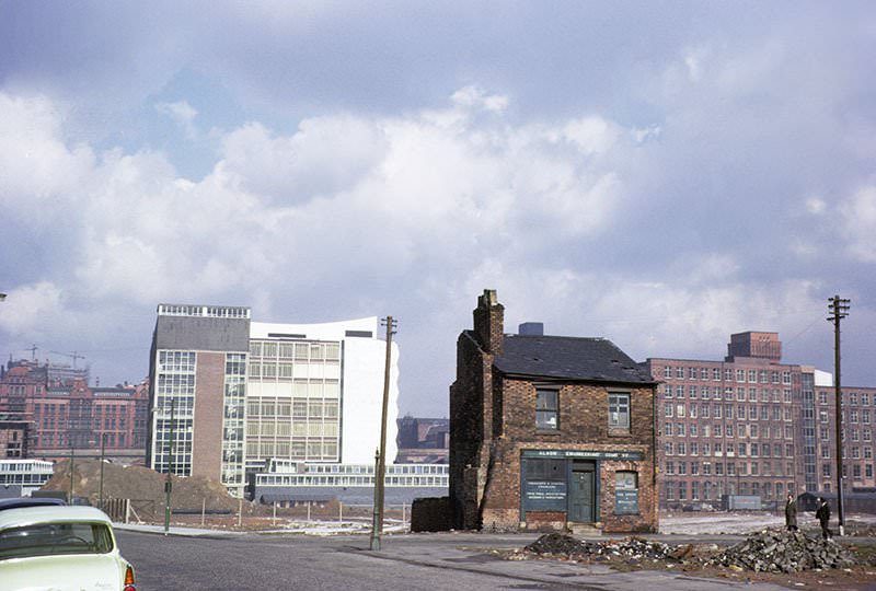View looking north over the site of the University of Manchester Institute of Science and Technology (UMIST) in the mid 1960s.
