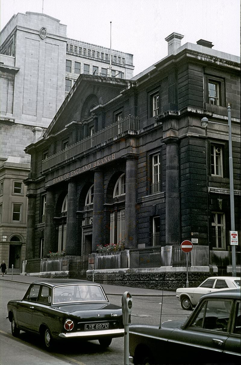 The Bank of England branch office building on King Street, photographed around 1967.