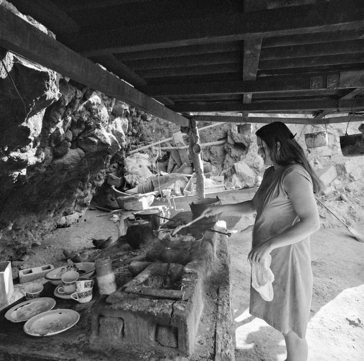 Kitchen at Rancho Nopoló on the Gulf of California, 1972