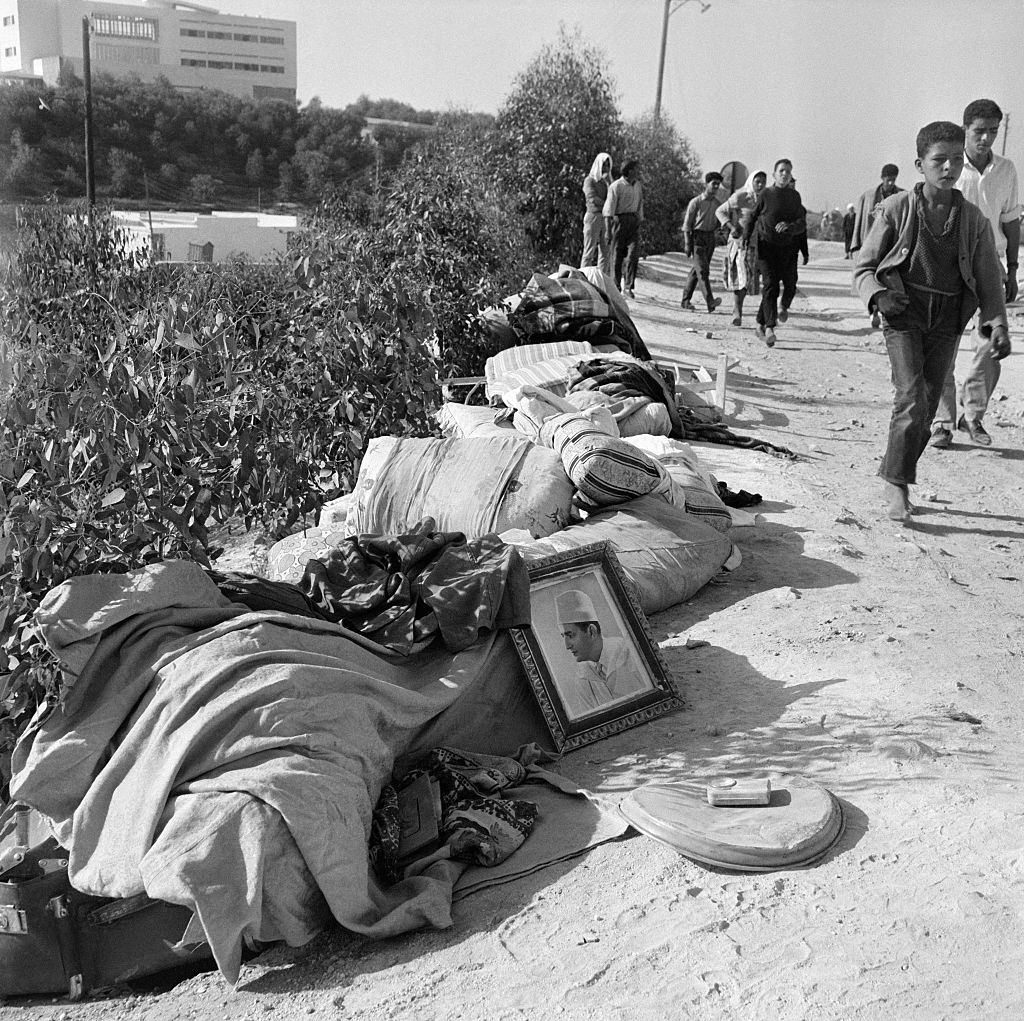 People flee the city following the earthquake in Agadir, Morocco in March 1960.