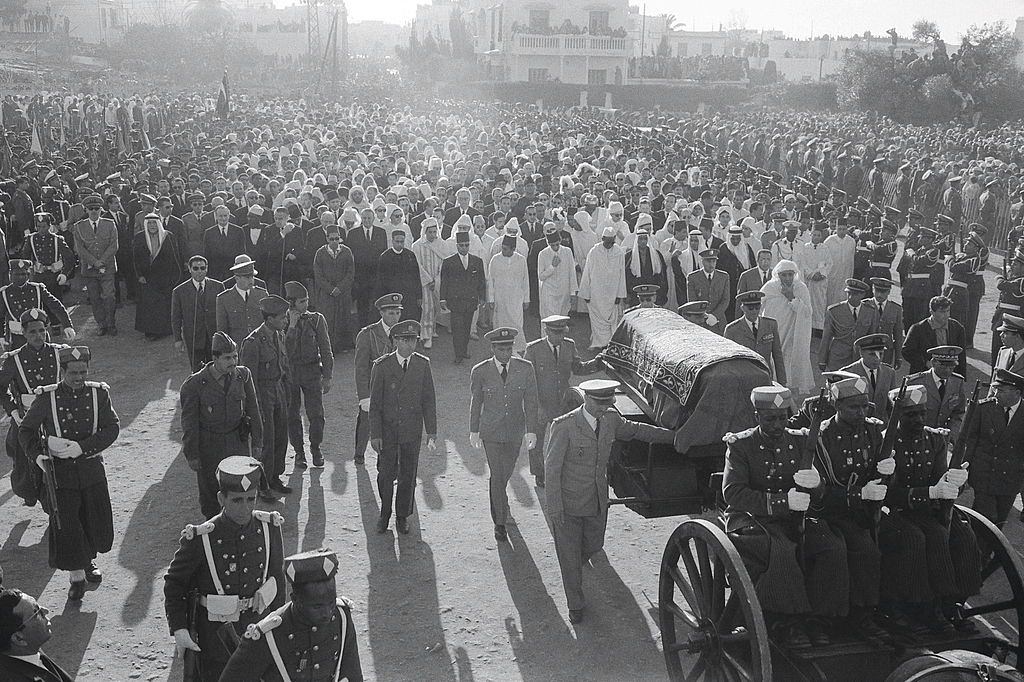 The funeral of King Mohammed V of Morocco in Rabat, 1961.