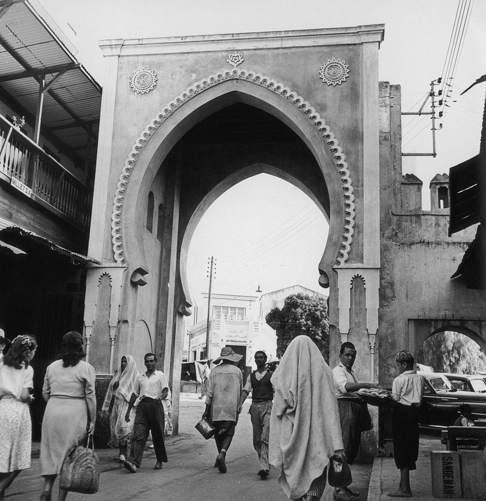 A Moorish archway in Tangier, in northern Morocco, 1960.