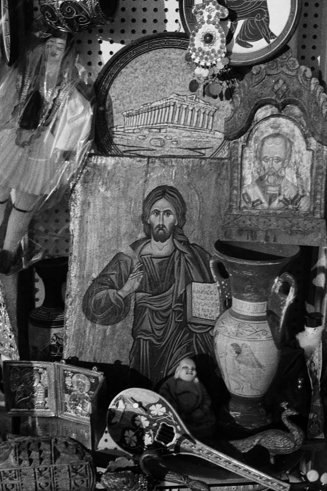 Icons in Flea Market, Athens, Greece, 1973