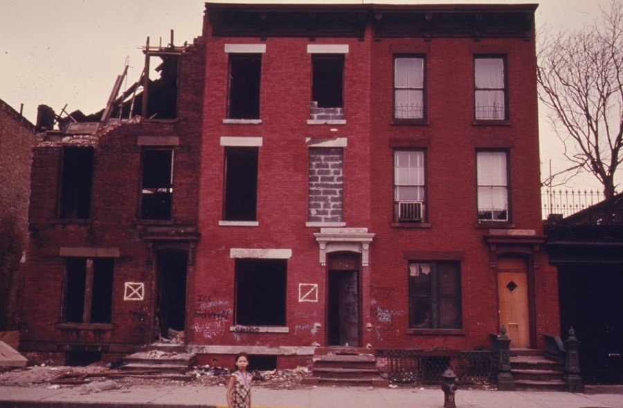 Across from Lynch Park, near the Brooklyn Navy Yard, 1970s.