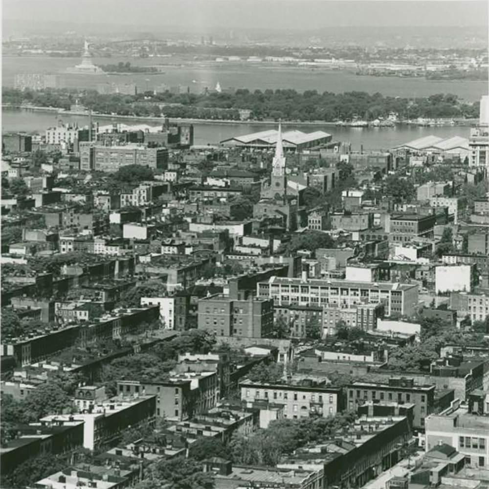 View from the 26th floor of the Williamsburgh Savings Bank in Fort Greene, July, 1978.