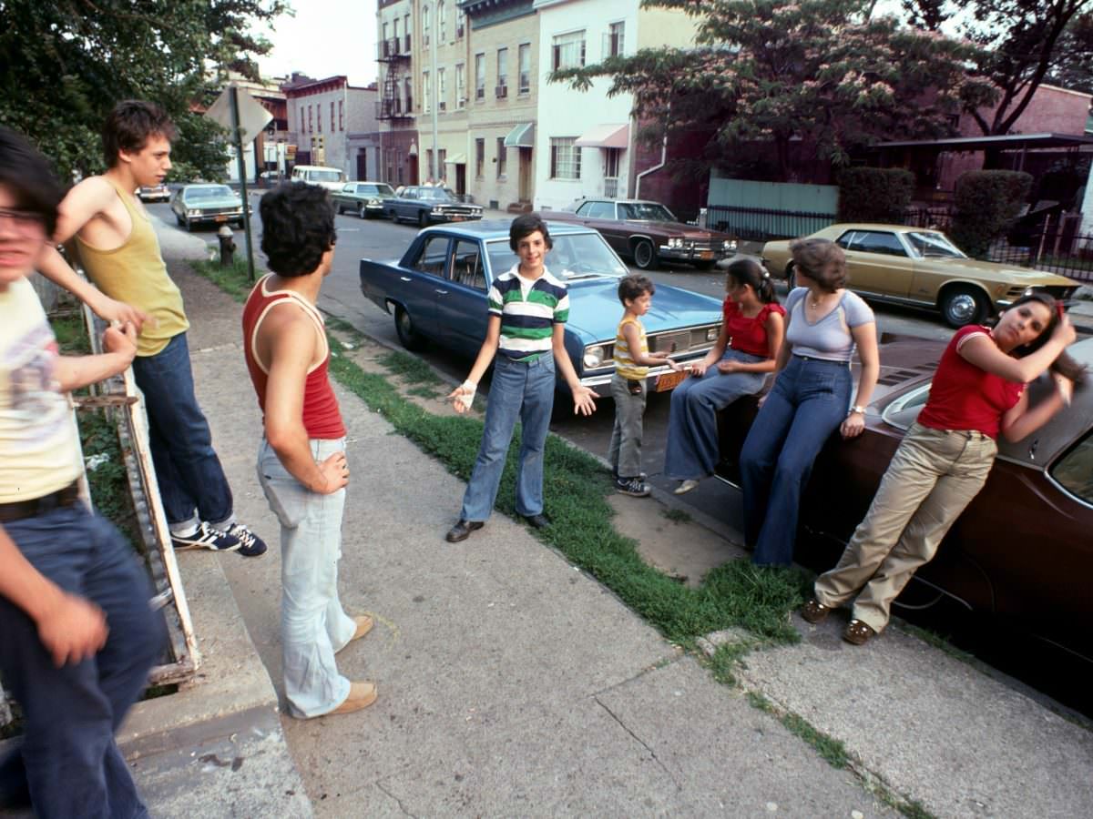 Hanging out, relaxing in front of my porch steps in Brooklyn 1977.