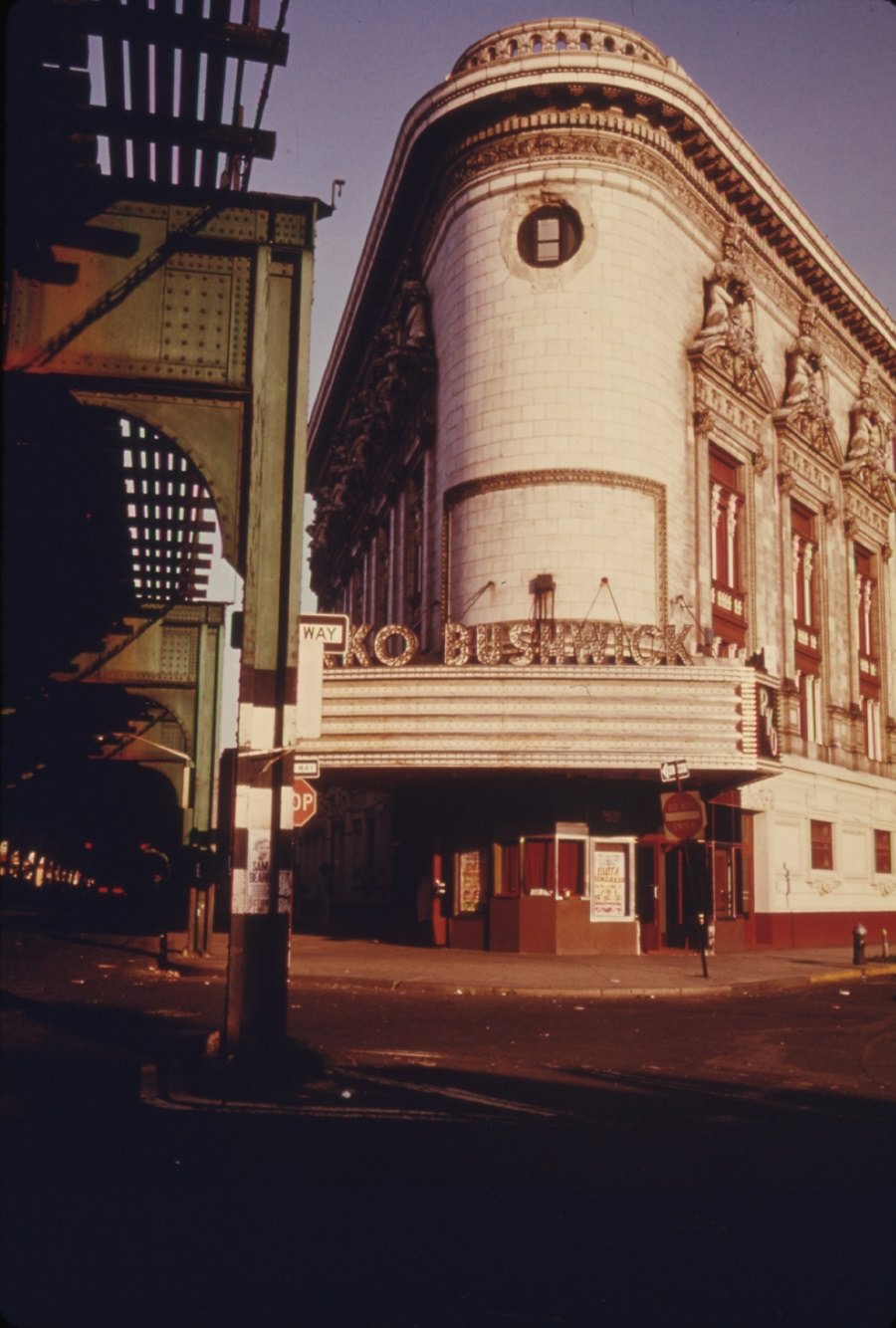 The RKO Bushwick Theater, at the Bushwick/Bed-Stuy border, 1974.
