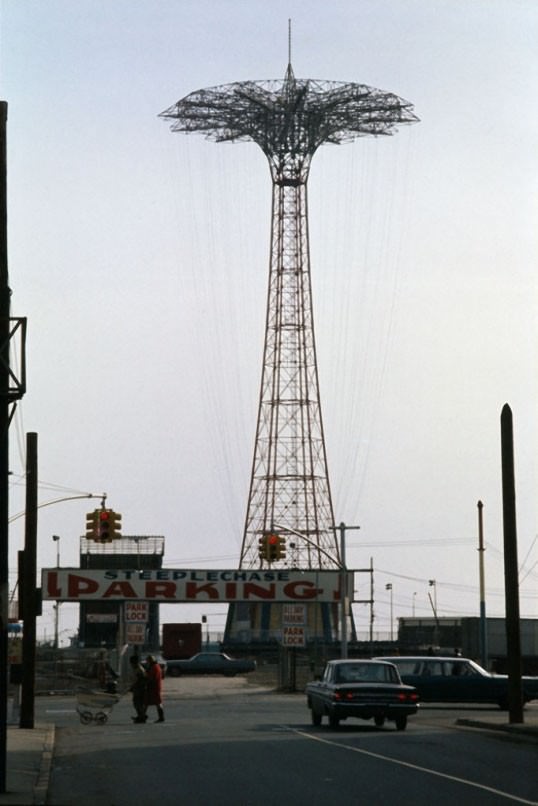 Parachute jump, Coney Island, Brooklyn, 1970.