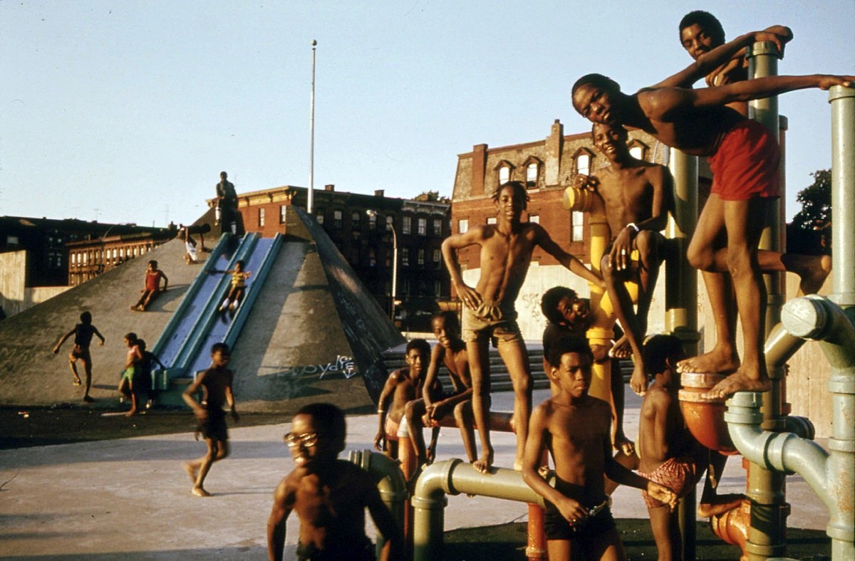July 4th Holiday at the Kosciusko Swimming Pool in Brooklyn’s Bedford-Stuyvesant District, July 1974.