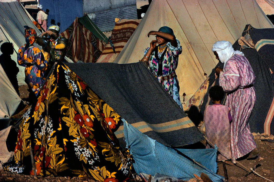 Moulay Odriss. Pilgrims camping in sites around the city during the Moussem, traditional feast of the month of September