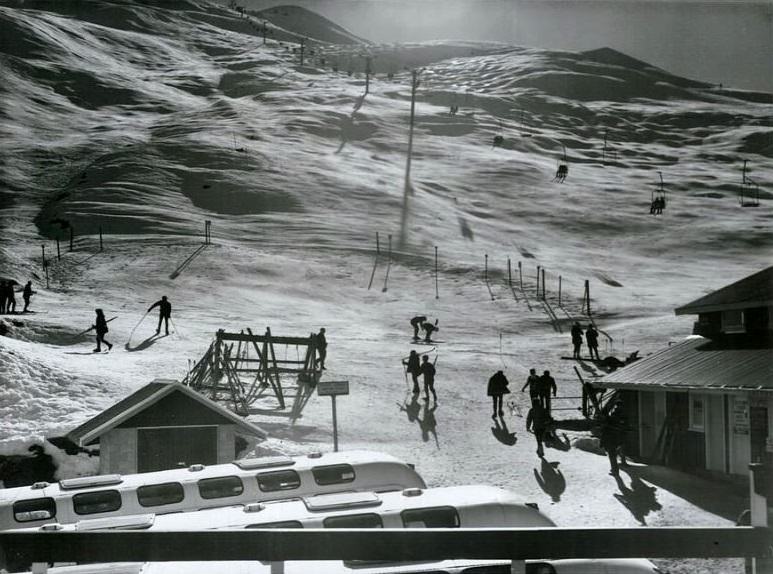 Skiing at Coronet Peak, Queenstown, August 1970
