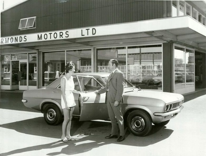 Vauxhall Car sale at Ormond's Motors Ltd, Gisborne, March 1971