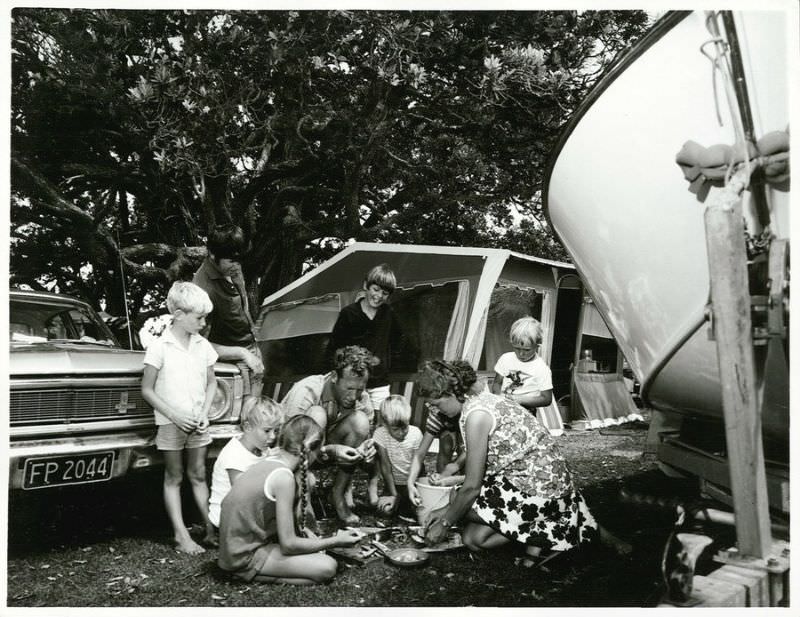 Motor Camp, Coopers Beach, Northland, January 1972