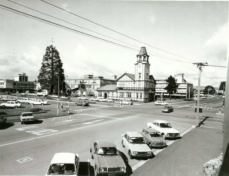 Former Post Office Building now Labour Department, corner Fenton and Arawa Streets, Rotorua, January 1975