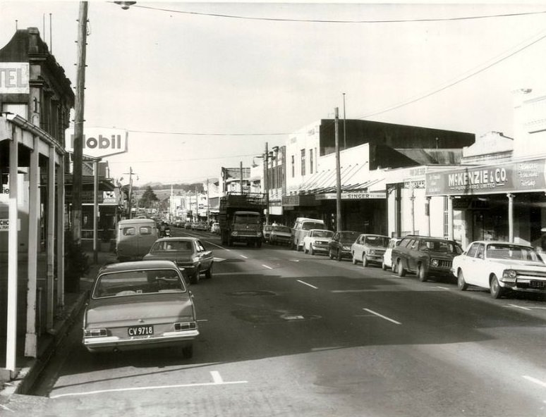 High Street, Dannevirke. Hawkes Bay Province, April 1975