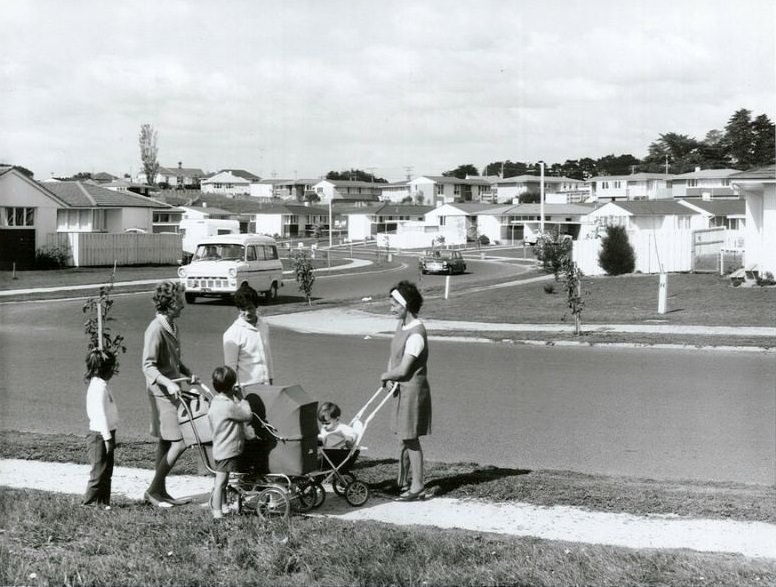 Housing in Waiuku, Auckland, April 1970
