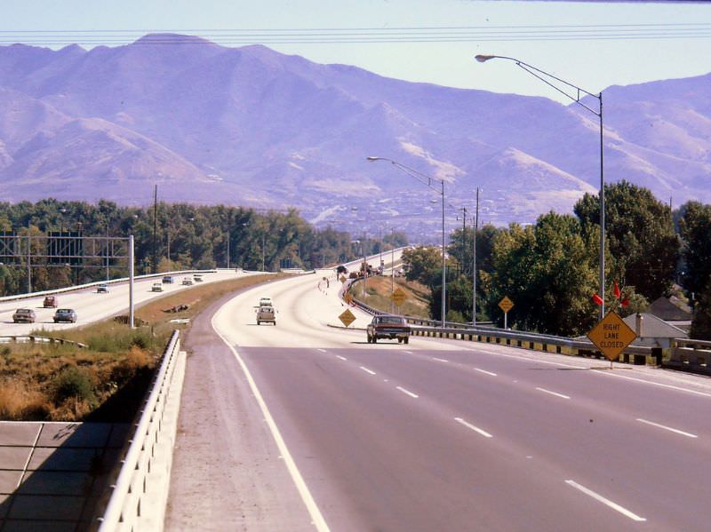 Eastbound I-80 at 700 East, September 1970