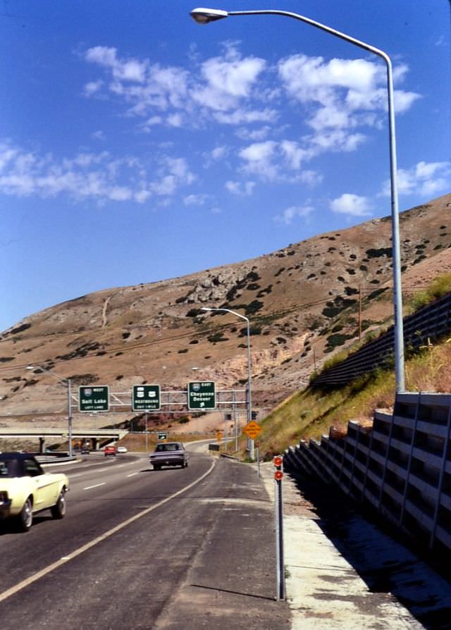 Northbound I-215 at I-80 / US-40 / US-40A, July 1971