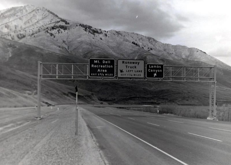 Runaway truck lane on Interstate 80, October 1971