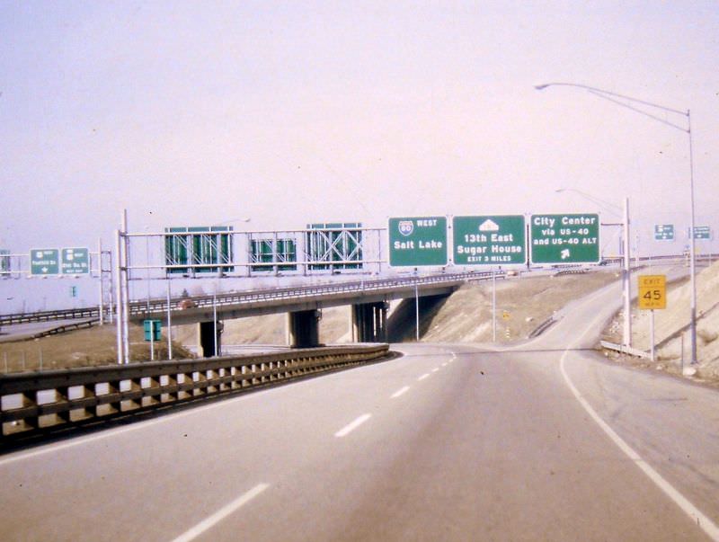 Westbound I-80 at Foothill Drive, February 1971