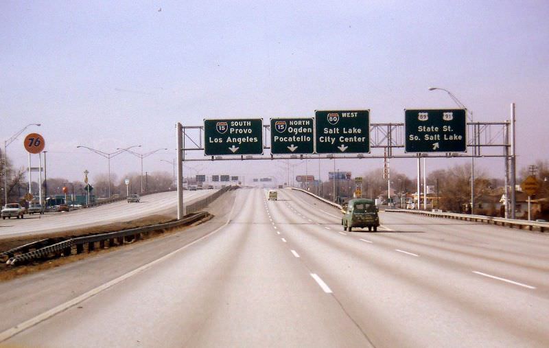 Westbound I-80 at State Street, February 1971