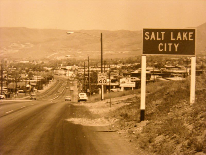 Foothill Dr (US-40) entering Salt Lake City, circa 1972