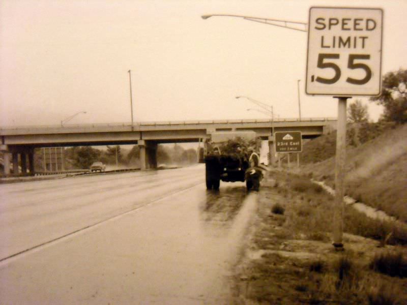 Eastbound I-80 approaching 2300 East, circa 1975