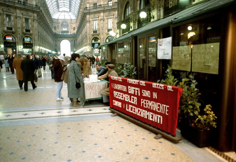 Picket at Biffi, Galleria, Milan, 1983