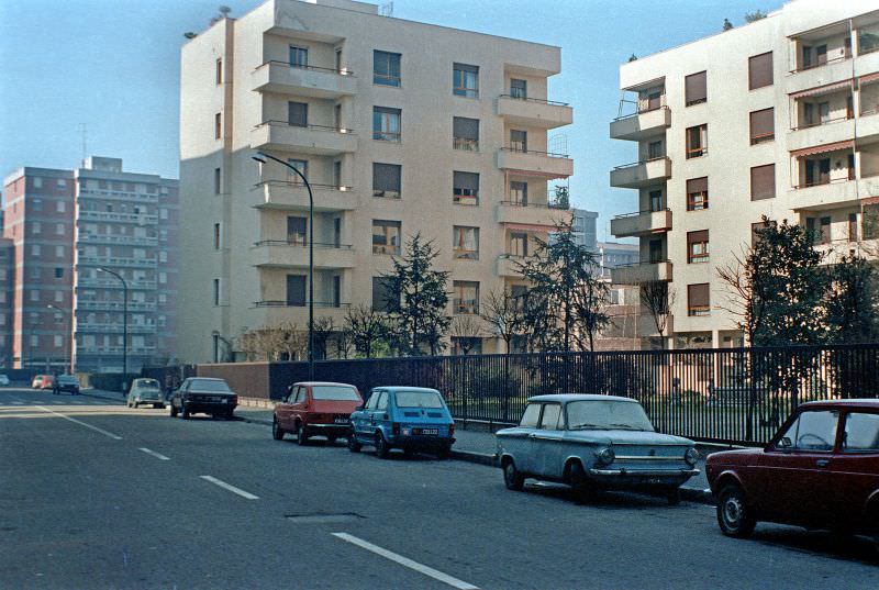 Milan street scenes, 1980