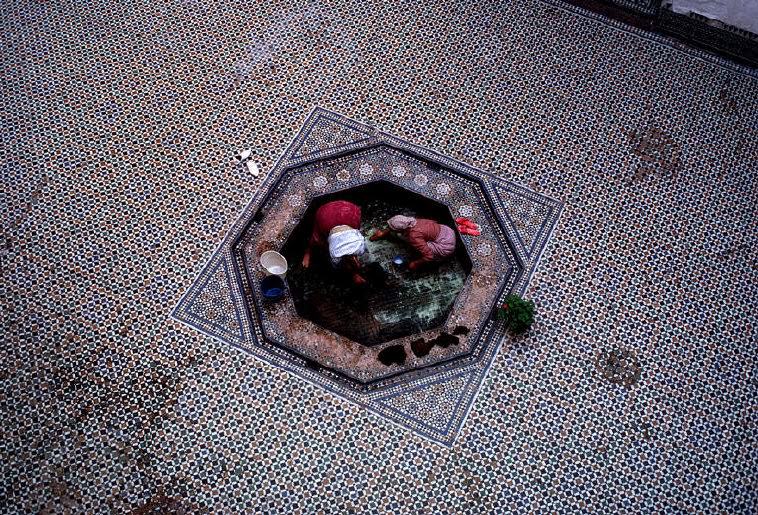 The tiled courtyard of a former palace, 1984.