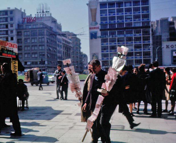 Laikeo-lottery tickets being sold in Omonia Square.