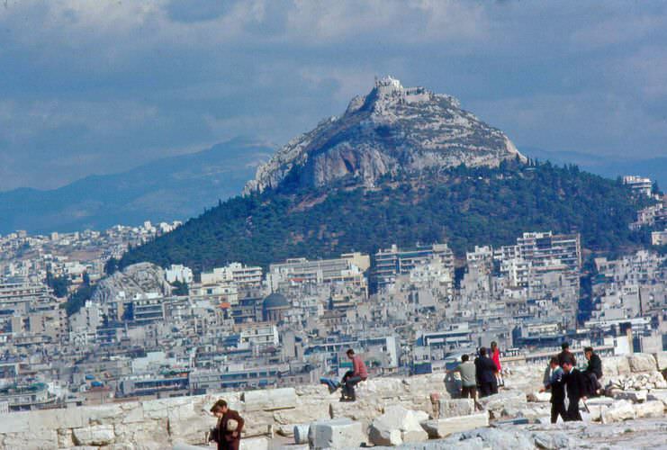 Mount Lycavettos from the Acropolis.