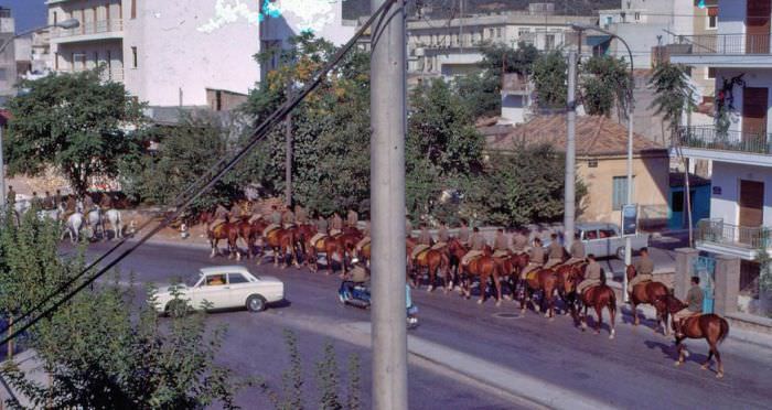 Soldiers of the Greek Cavalry in Michalakopoulou Street