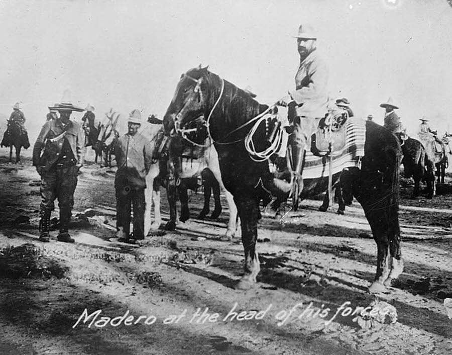Madero at the head of his forces in 1910.