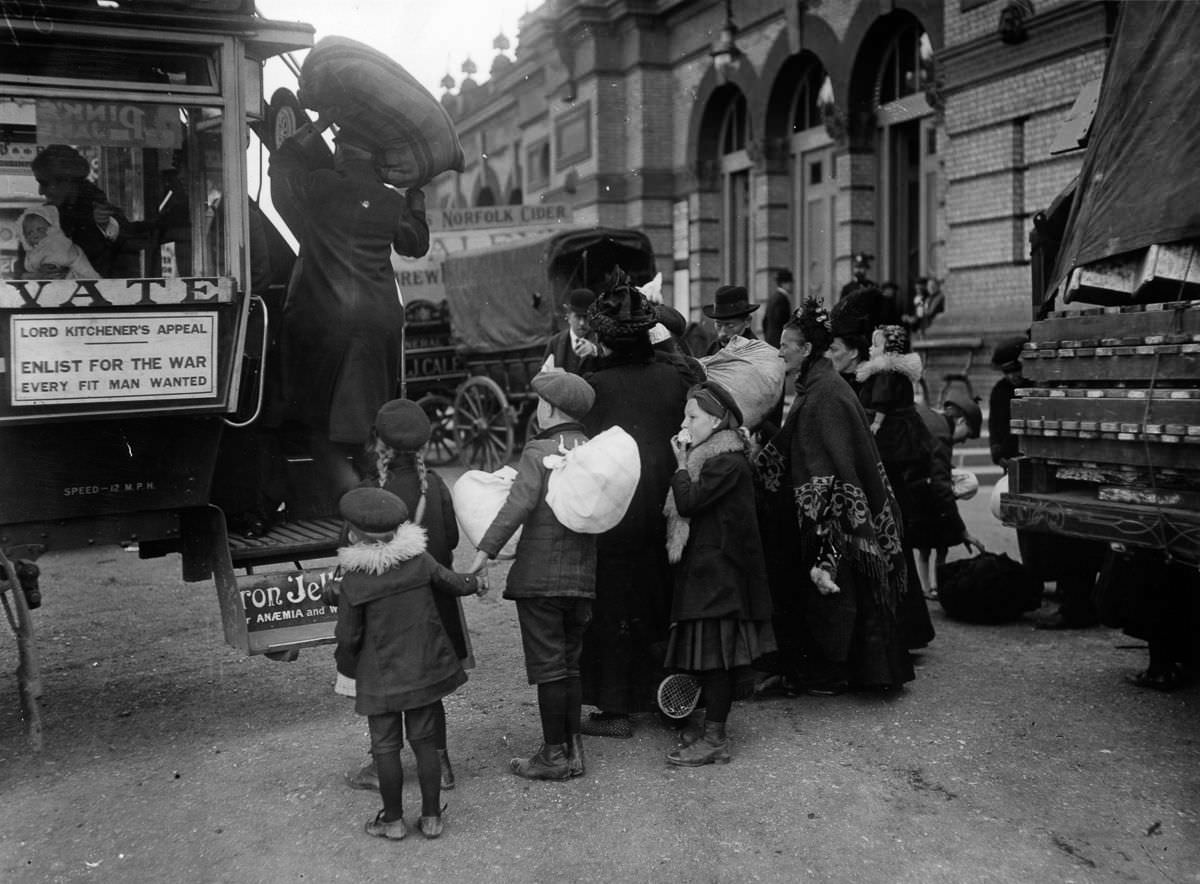 Belgian Refugees in London, 1914.