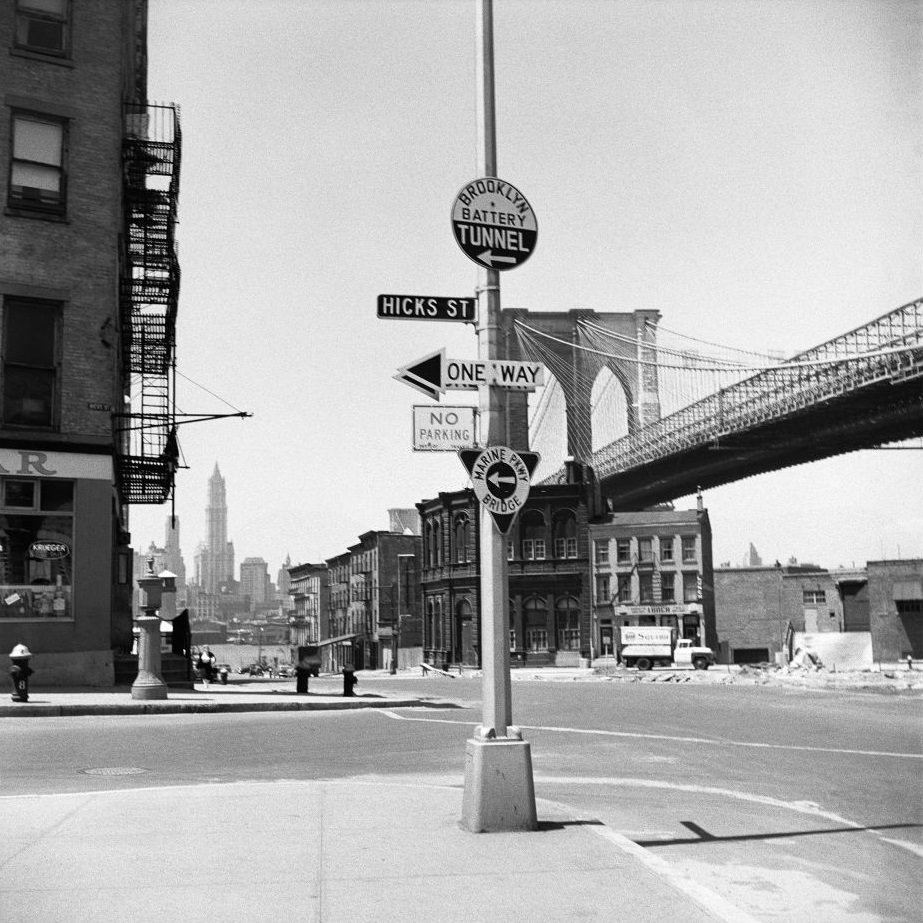 Hicks Street in Brooklyn Heights, March 1958.