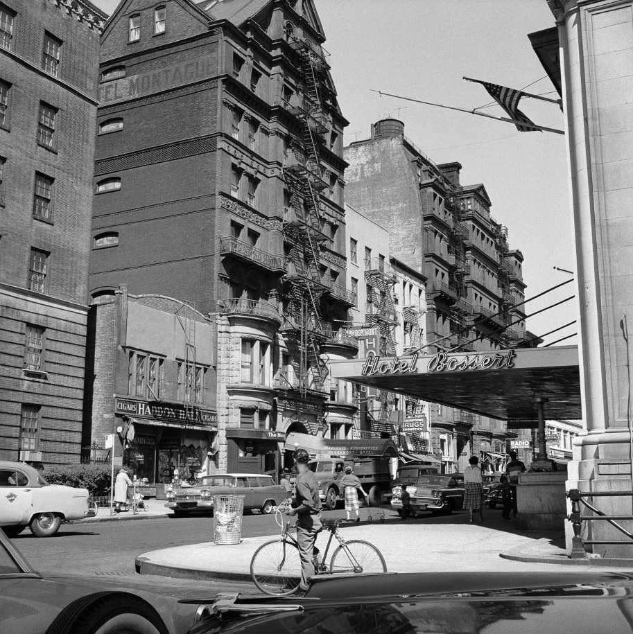 The Hotel Bossert, at 98 Montague Street in Brooklyn Heights, March 1958.