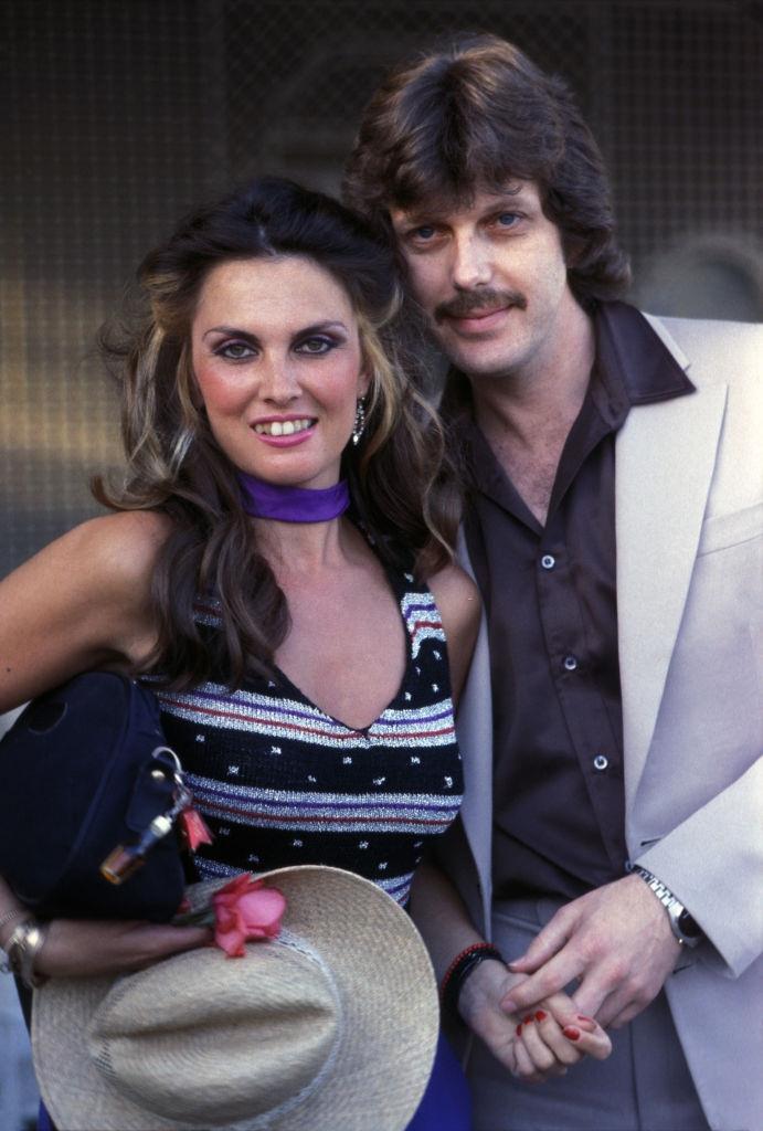 Caroline Munro with her husband Judd Hamilton in France, 1980.