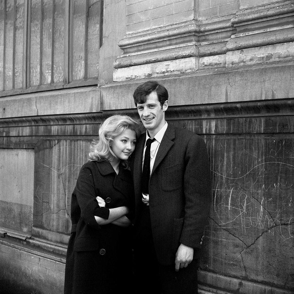 Christine Kaufmann with Jean Paul Belmondo during the shooting of "Un Nomme La Rocca"