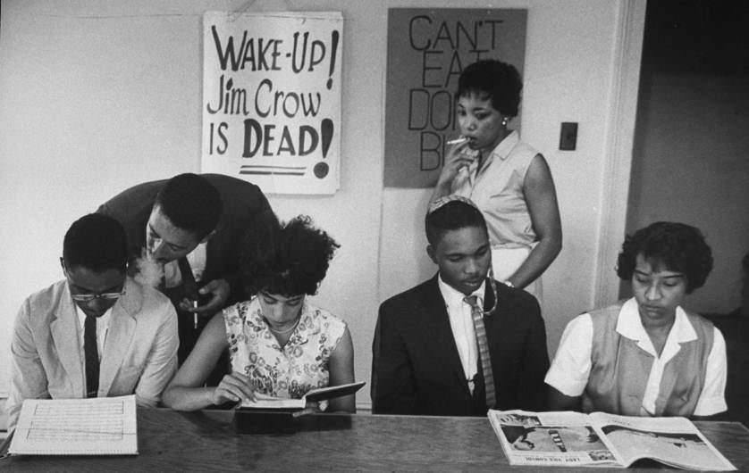 Preparing for non-violent civil disobedience, Petersburg, 1960.