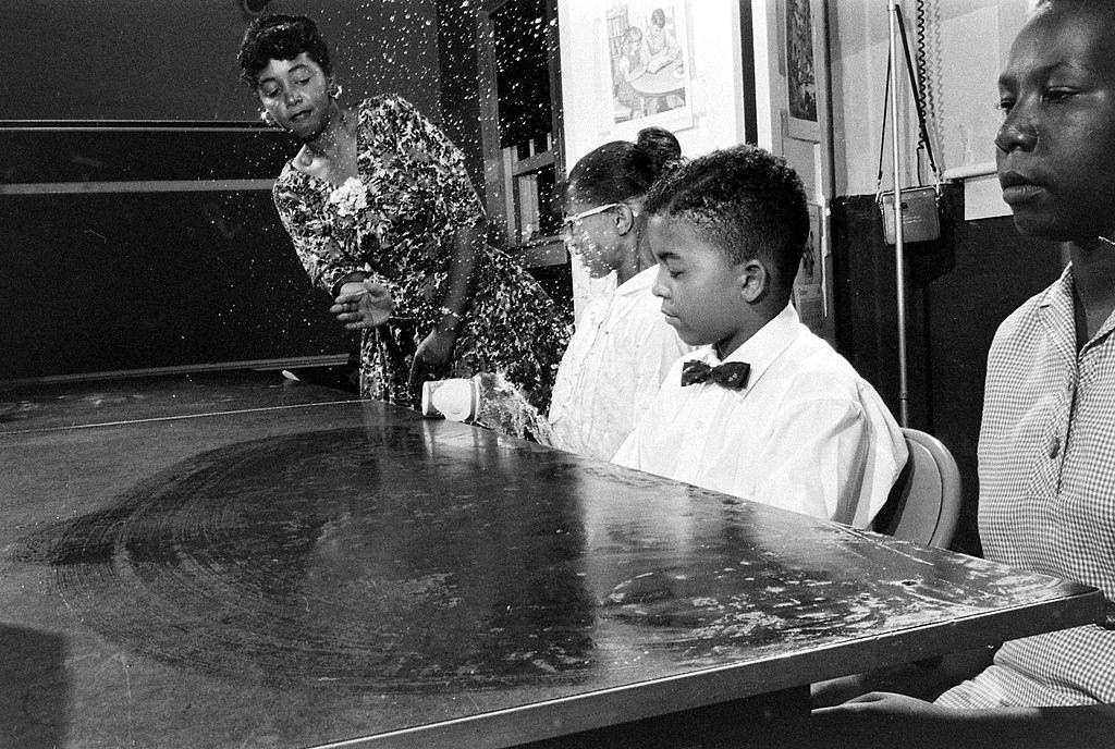 Preparing for non-violent civil disobedience by training for sit-in harassment, 1960.