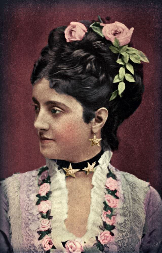 Adelina Patti, probably the greatest soprano of the 19th century, with the possible exception of Jenny Lind, late 1860s