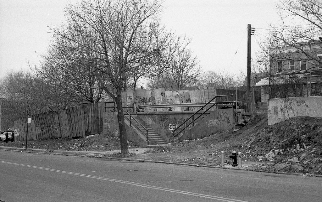 Residential homes on 37th Avenue (near 110th Street) in Corona. Queens, New York, 1982.