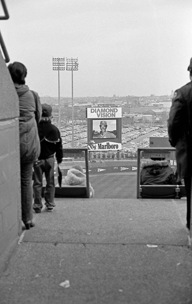 'Diamond Vision' at Shea Stadium, Corona. Queens, New York, 1982.