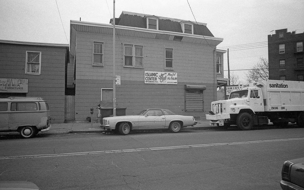 Masjid Al-Falah Islamic Center, at 42-12 National Street, in the Corona neighborhood of Queens, New York, 1982.