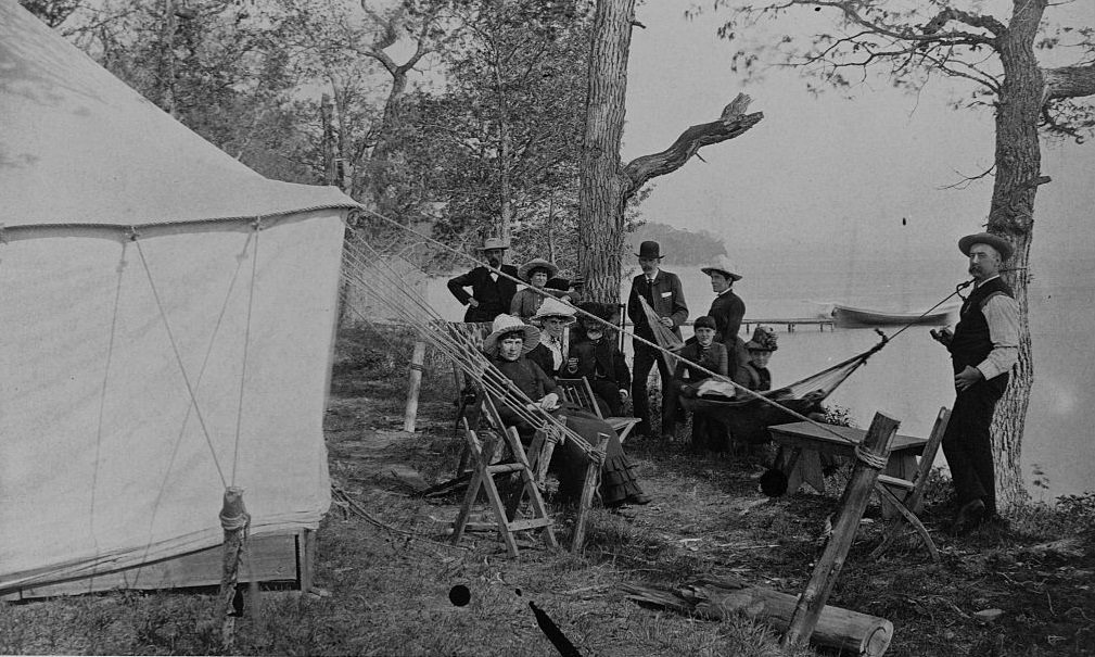 The Townsend Camp on the shores of Detroit Lakes in 1886.